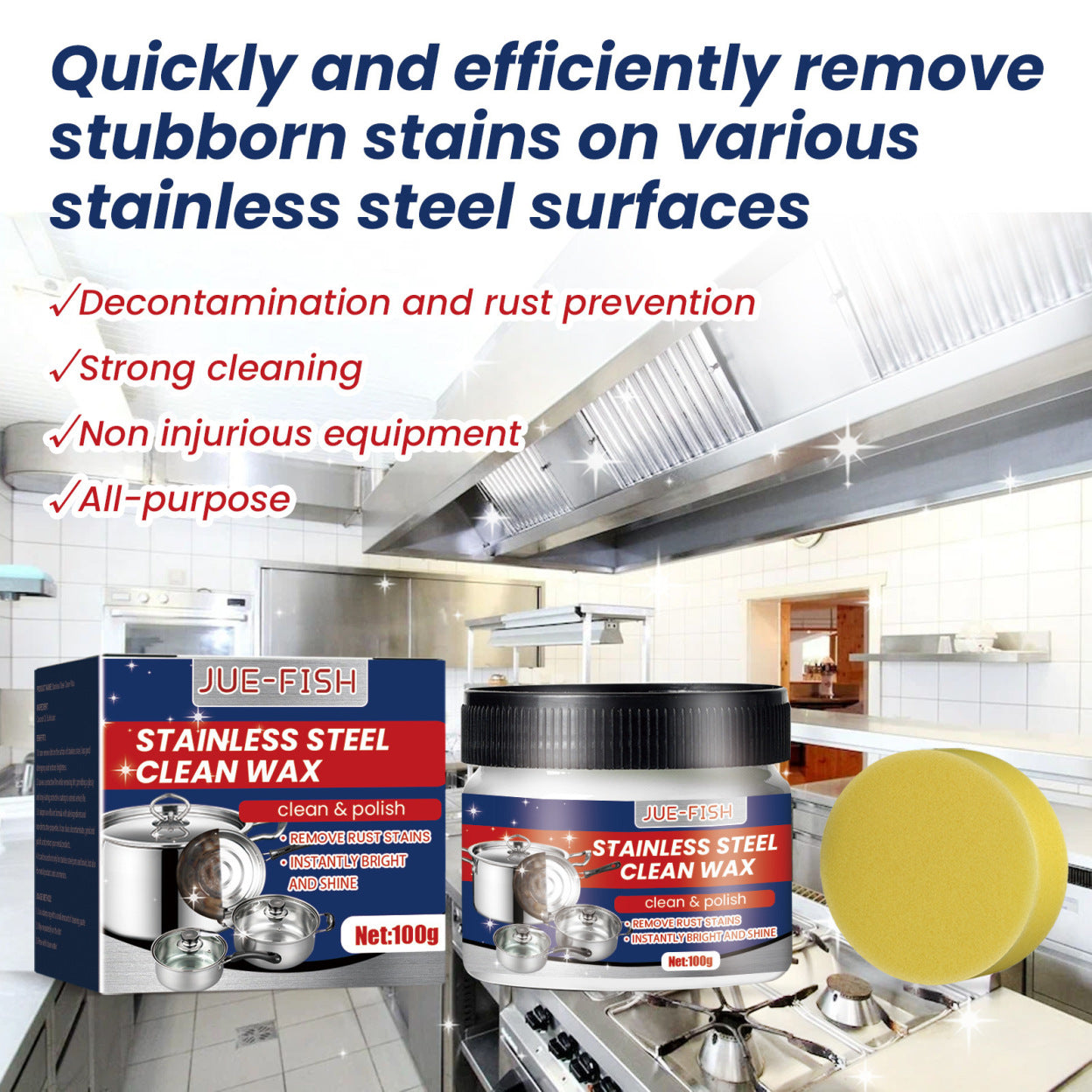Magical Nano-Technology Stainless Steel Cleaning Paste-SURFACE SAFE, NO RESIDUE