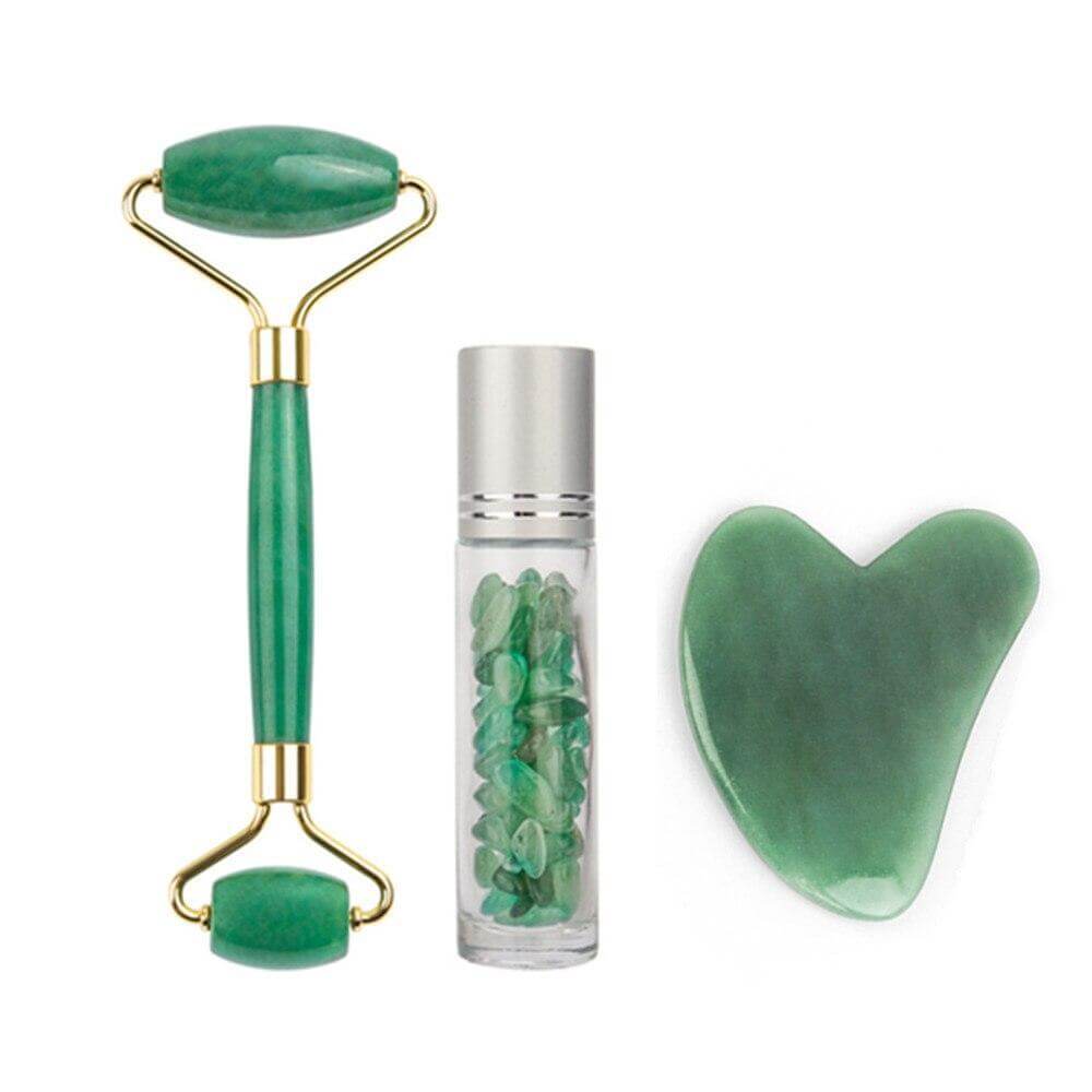 Natural Rose & Emerald Jade Roller Kit - PlanetShopper